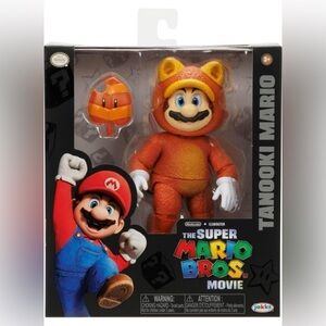 Super Mario Bros Movie Tanooki Mario 5” Figure Toy Brand New